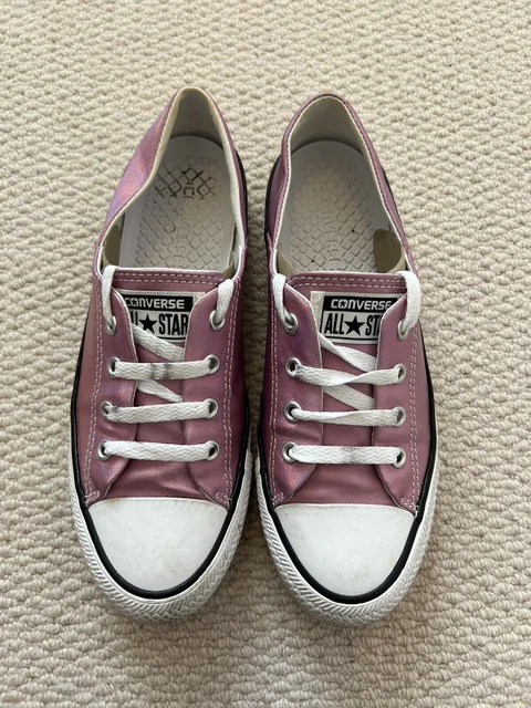 WOMENS PINK IRIDESCENT Converse Trainers UK6 15.00 PicClick UK