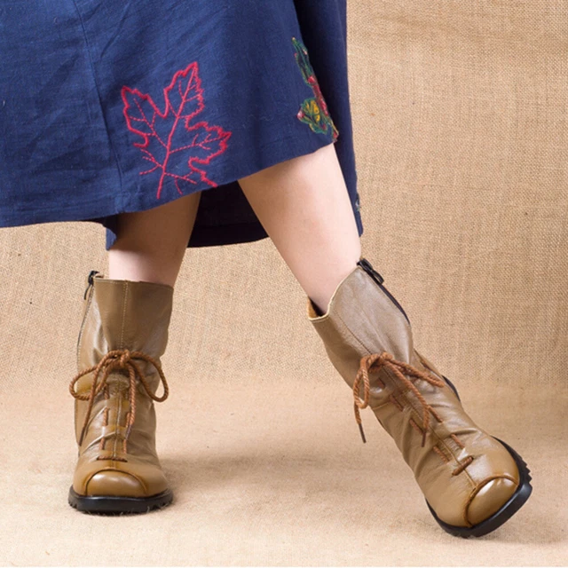 Bottines en pour femmes, bottes plates souples et décontractées 3