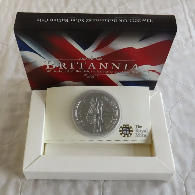 2011 £2 Silver Britannia In Royal Mint Presentation Box / Coa