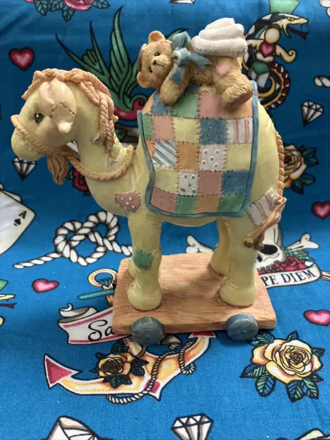 Cherished Teddies Camel Pull Toy Bear Figurine 904309 Retired Enesco 1993 Box