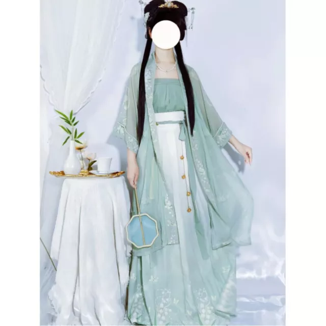 3 Pcs Women Chinese Chiffon Hanfu Set Fairy Skirt Ancient Dress Tang Costume