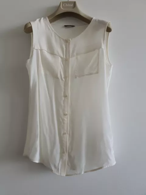 BNWOT Massimo Dutti Silk Top White Sz S