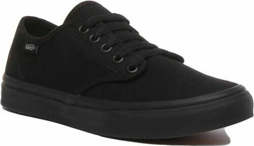 VANS Camden Rayure VANS à Lacets Décontracté Baskets en Noir Taille UK 3 - 8