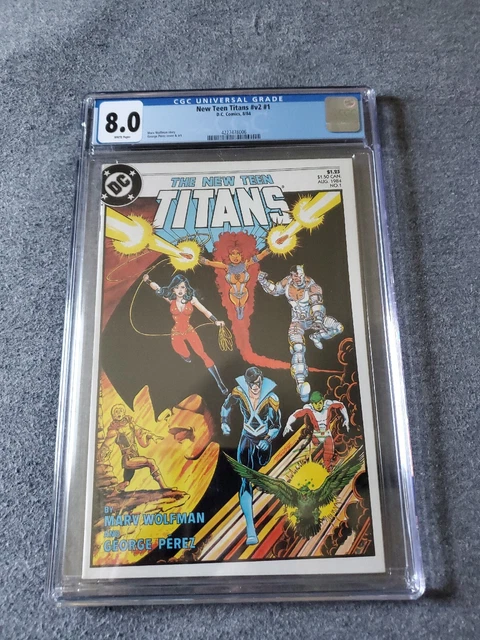 NEW TEEN TITANS vol.2 #1 CGC 8.0 WP DC Comics Key 1984 Perez Cover and Art!