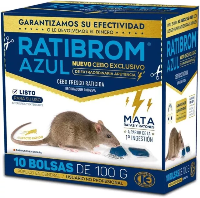 Ratibrom Azul cebo fresco 10 bolsas 100 Gr (1 Kg)