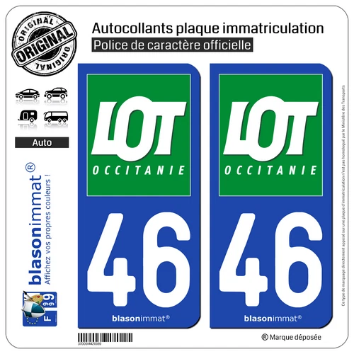 Autocollant Plaque D'immatriculation - HADEXIA - 35 Carte Bretagne - Noir - Jeu De 2 - Anti-UV - Facile à Poser - Auto