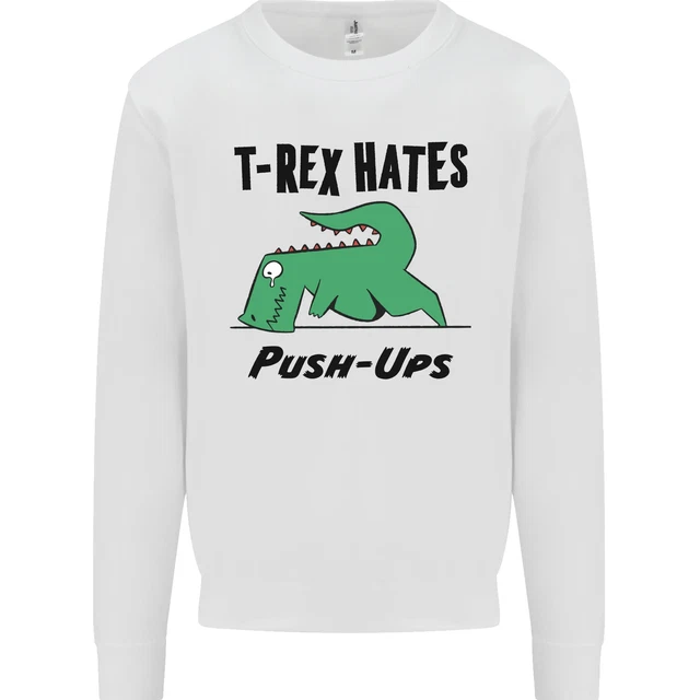 Felpa Maglione T-Rex Hates Push Ups Funny Palestra Dinosauri Bambini