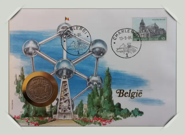 Belgien /Belgium 10 Franc 1969-79 Münze und Briefmarke Numisbrief 6495# Prägef.