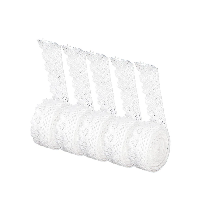 5 Rolls Flower Decor Bridal White Floral Trim Sewing Lace Bride Edging