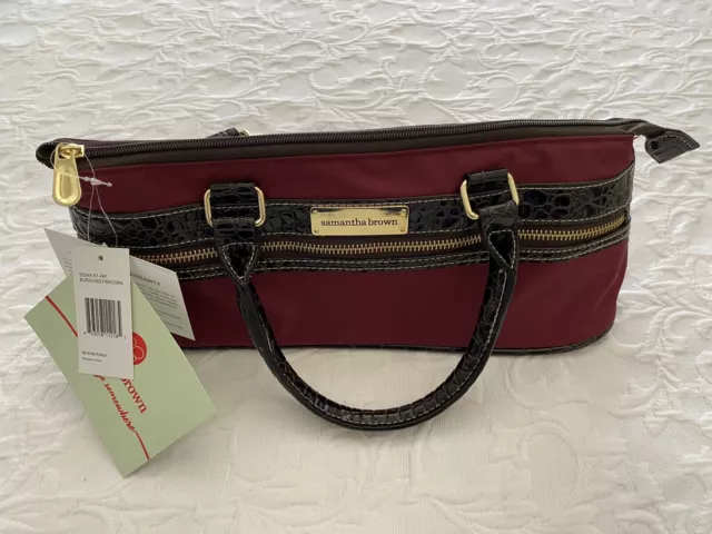 Samantha Brown Insulated Wine Purse/Bag. New with tags & original box/ maroon