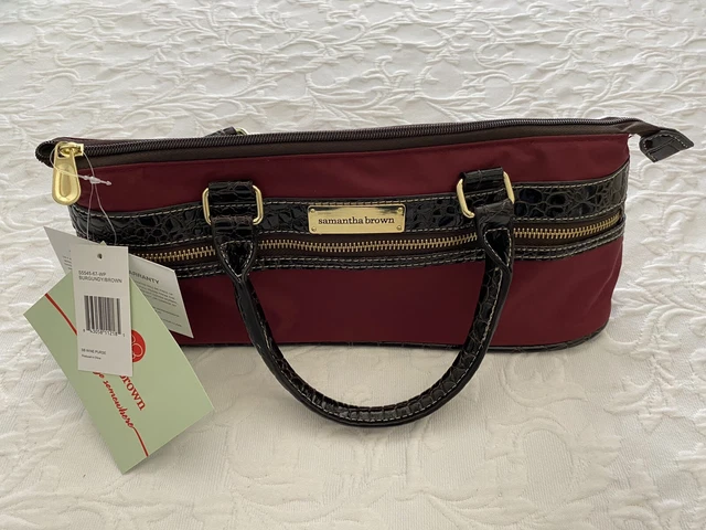 Samantha Brown Insulated Wine Purse/Bag. New with tags & original box/ maroon