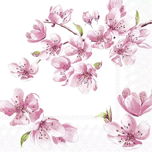 Watercolor Pink Roses Lunch Paper Napkins for Decoupage 40pcs
