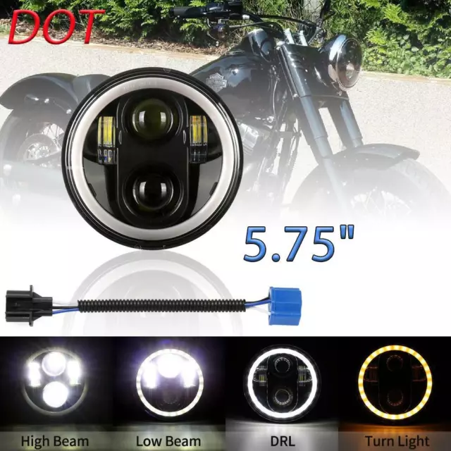 5.75 LED Headlight Hi-Lo  Angle Eyes for Harley Sportster XL 883 1200 Dyna