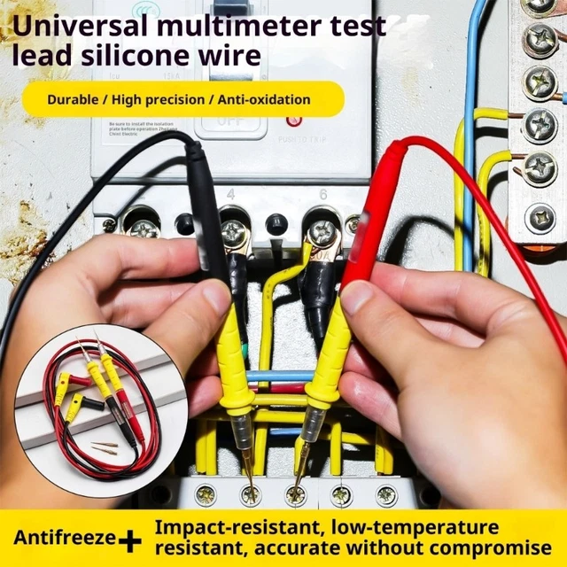 ELECTRICAL TEST PROBES Silicone Handle Secure Grip Multimeter Probe ...
