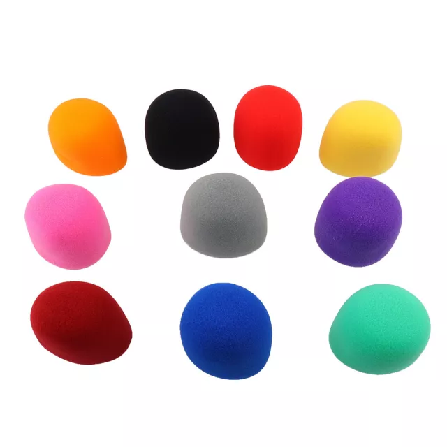 10 Pièces Couleurs Handheld Stage Microphone Windscreen Foam Mic Cover Karaoké