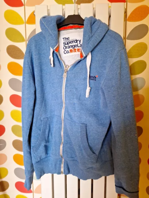 Superdry Thick Blue Zipped Hoodie Size L