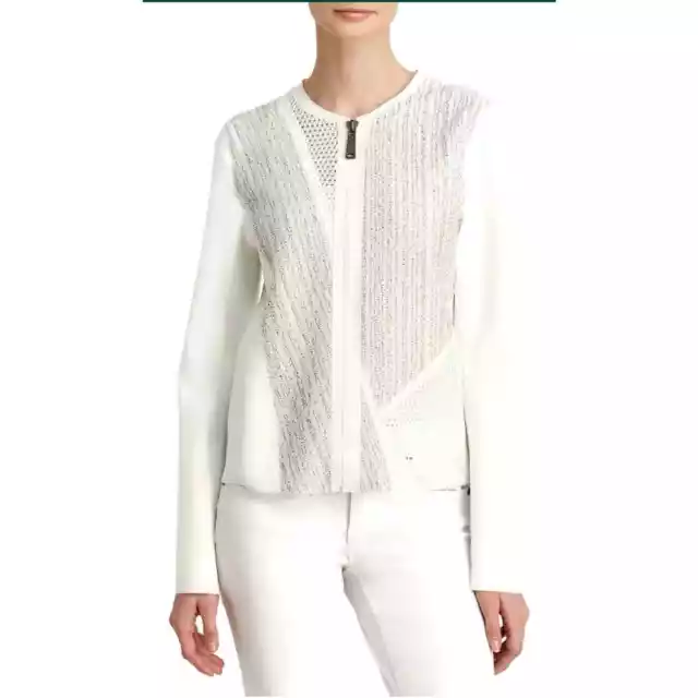 Elie Tahari $398.00 Women's White Jandra Mixed Media size 2