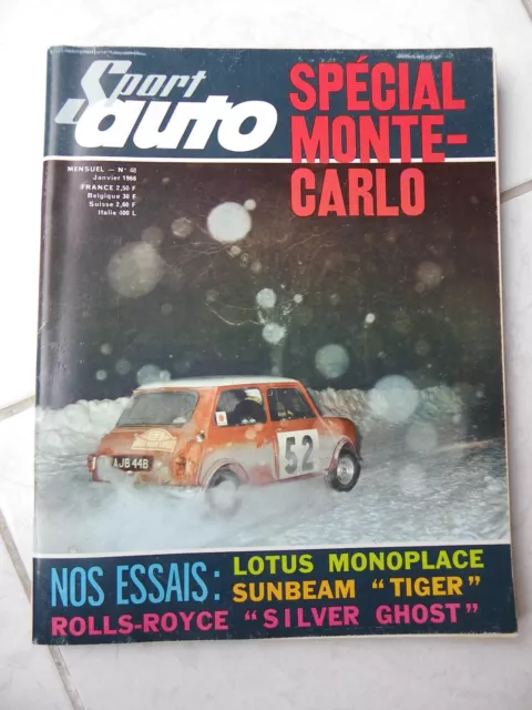 Sport Auto n°48 Monte-Carlo Sunbeam Alpine Lotus Type 41