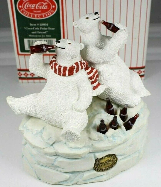 Coca Cola Heritage Collection 1994 Polar Bear And Friend Musical Box Figurine