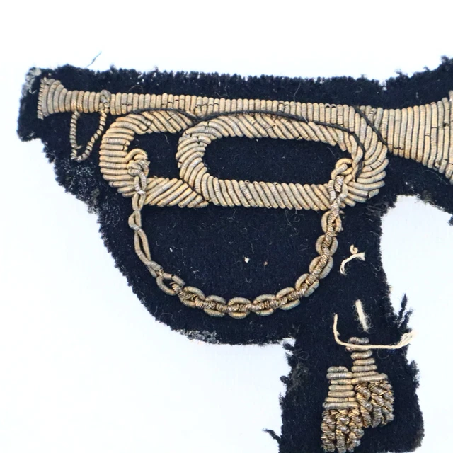 Pre WWII US Naval Academy Bullion Bugle Patch 3