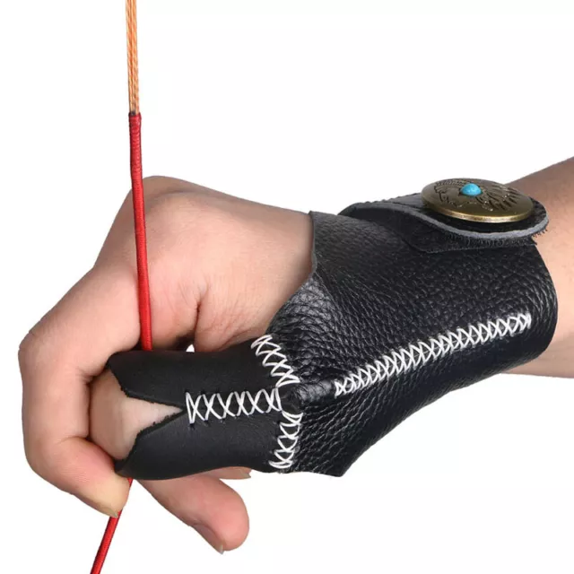 Bogenschießen Weicher Leder-Daumenring-Fingerschutz für die rechte Hand Shooting