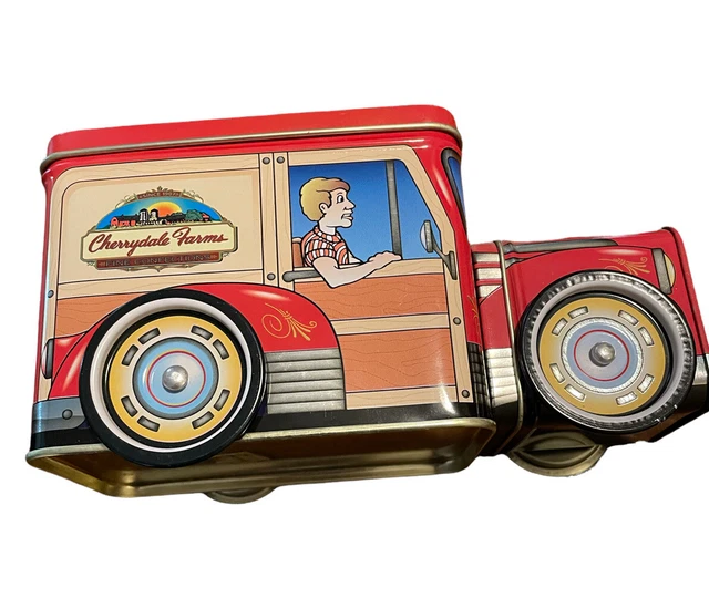 Cherrydale farms Vtg Chocolate advertising truck Coin Bank Tin