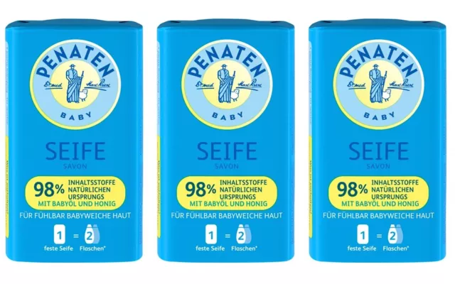 ✅ Penaten Baby Seife Sanft Mit Baby Öl und Honig Babyweiche Haut 3x 90g ✅