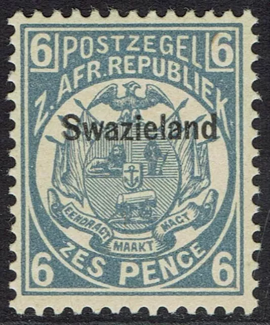 Swaziland 1889 Transvaal Arms Overprinted 6D Mnh **