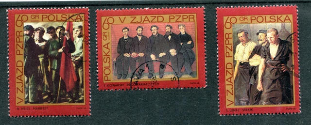 Briefmarken, Polen, Polska, Kpl Satz, PZPR, Fi 1735-37, 1968, gest