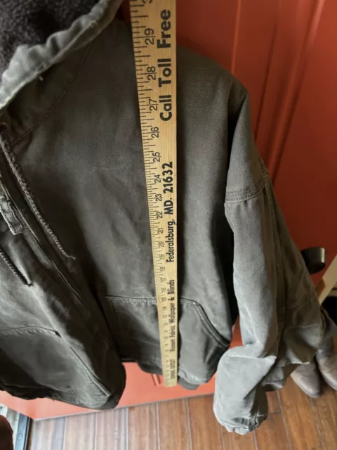 VINTAGE DISTRESSED BROWN Canvas Hooded Work Jacket Key Size XL $30.00 ...