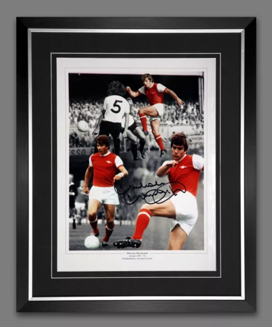 Malcolm Macdonald Hand Signed And Framed Arsenal Fc Football 12x16 Photograph