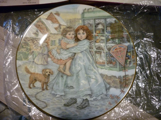 royal Worcester assiette en porcelaine avec certificat et sa boite