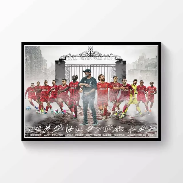 Liverpool FC Premier League Champions 2019 2020 Printed Signed Poster A4