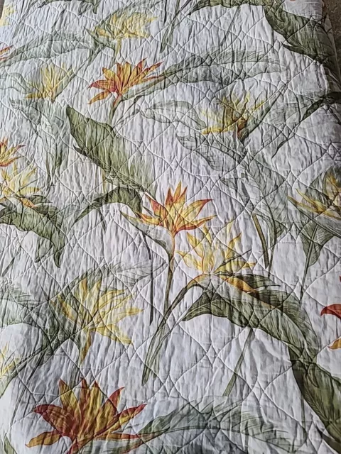 Tommy Bahama Tb405t Birds Of Paradise Quilt Bed Cover + 2 Pillowcases Sz Queen