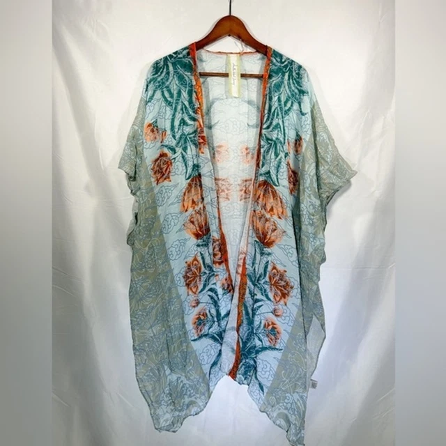 Aratta Kimono Floral Print Open Front Womens One Size