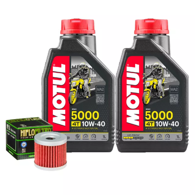 Kit Tagliando Olio Motul 5000 10W40 + Filtro Per Suzuki UH200 Burgman 2013>2018