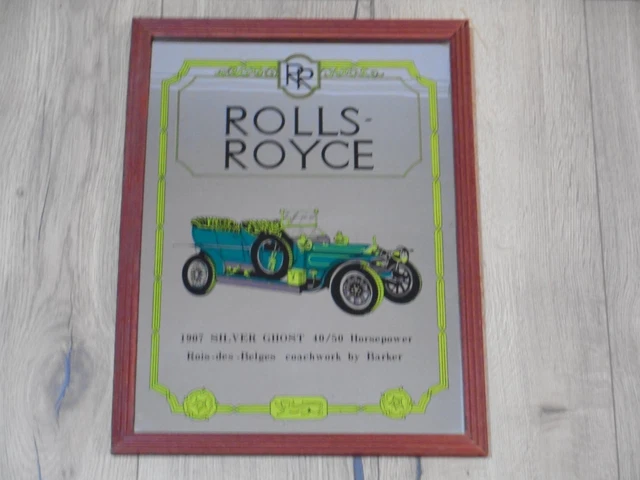 Ancien Miroir Publicaire Automobile – Affiche Maurice Neumont – Cadre Vintage Avec Traces Du Temps