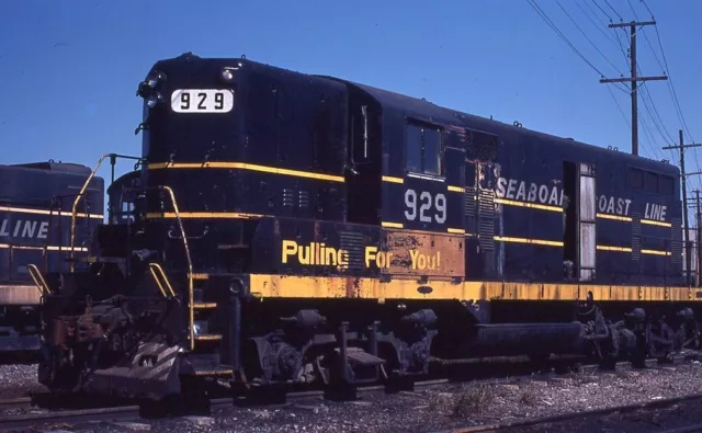 ORIGINAL 1978 RAILROAD SLIDE SCL SEABOARD COAST LINE 929 ex SAL EMD GP7 Air
