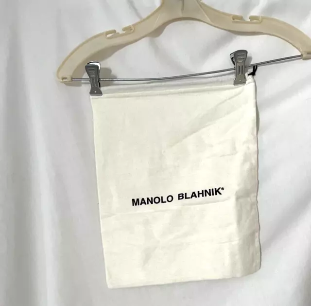 MANOLO BLAHNIK Drawstring White Dust Bag Storage Cover 13" x 11" (SK)