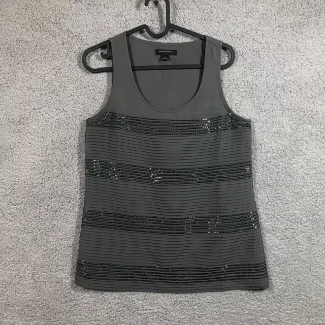 Banana Republic Women's Sequin Tank Top Sleeveless Dark Gray Size Small