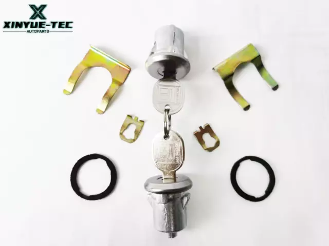 New GM Chrome Ignition/Doors/Trunk Lock Key Cylinder Set With Keys To Match