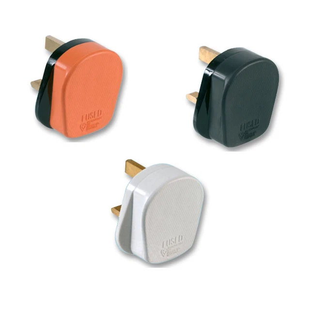 Permaplug Black Heavy Duty Rubber 13A UK 3 Pin Fused Plug Top