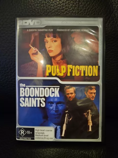Pulp Fiction / The Boondock Saints DVD 2 Film Double classic Region 4 Tarantino