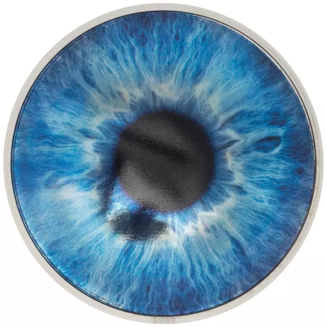 Silbermünze ColorEYEzed Ocean Blue 2022 - Palau - 1 Oz PP in Farbe