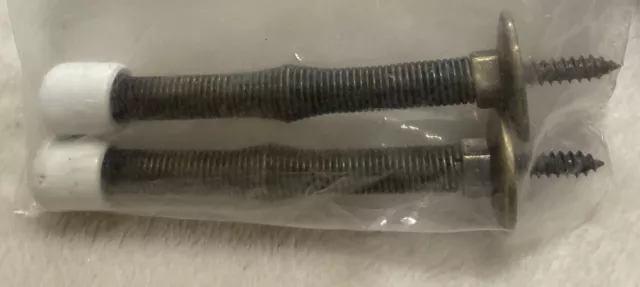 2 X 2-Pack 3” Antique Brass Spring Door Stops New In Packs