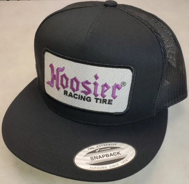 Hoosier Racing Tire Patch Yupoong Trucker Hat Classic 6006 Snapback Black/Black