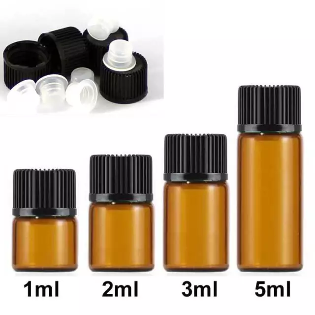 1ml-5ml Multi-color Small Vials Glass Bottle for Essential Oil White Stopper