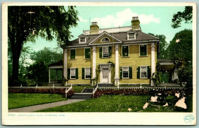 Longfellow House Cambridge Massachusetts MA UNP Unused Phostint DB Postcard G2