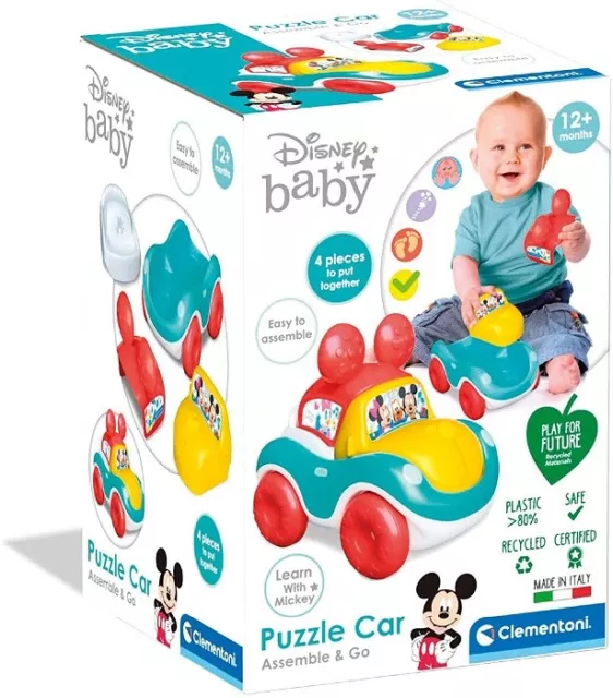 Clementoni Disney Baby Componibile Puzzle Car Mickey