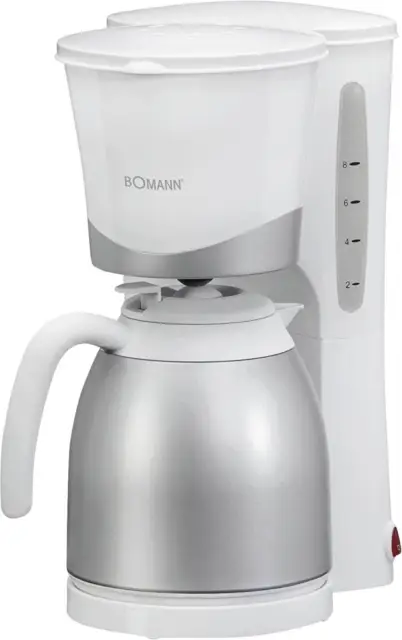 Bomann KA 168 CB Filter Kaffeemaschine Isolierkanne Thermos Kanne weiß/silber